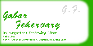 gabor fehervary business card